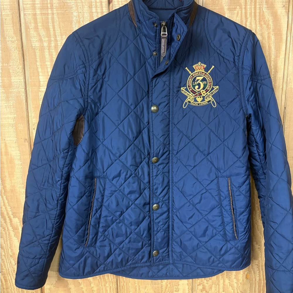 Ralph Lauren Blue Quilted Jacket with Crest - Picture 4 of 11